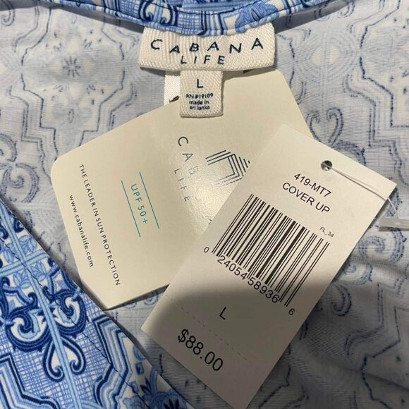 NEW Cabana Life Size Large  Top Cover Up SPF UPF Fringe - Picture 5 of 7